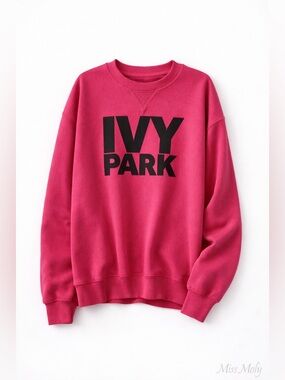 Ivy Park Logo Sweatshirt Women M Pink Crewneck Athleisure Excellent